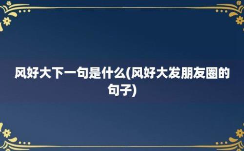 风好大下一句是什么(风好大发朋友圈的句子)