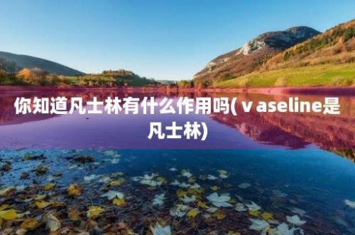 你知道凡士林有什么作用吗(ⅴaseline是凡士林)