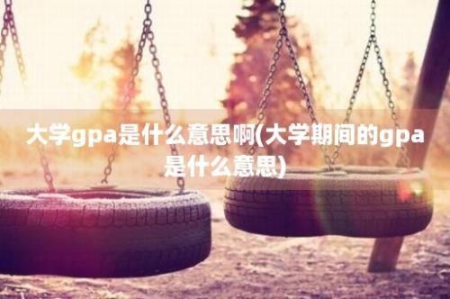 大学gpa是什么意思啊(大学期间的gpa是什么意思)