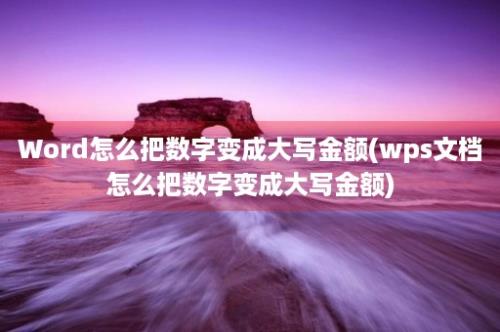 Word怎么把数字变成大写金额(wps文档怎么把数字变成大写金额)