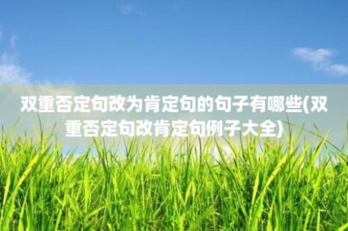 双重否定句改为肯定句的句子有哪些(双重否定句改肯定句例子大全)