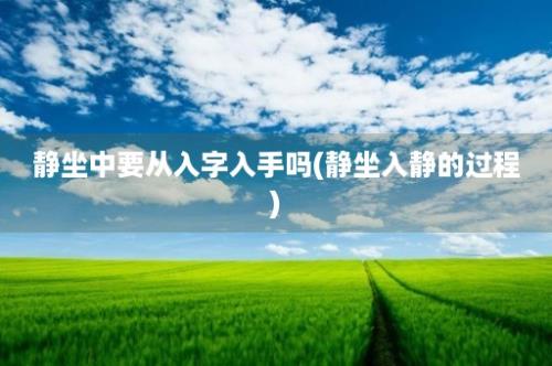 静坐中要从入字入手吗(静坐入静的过程)