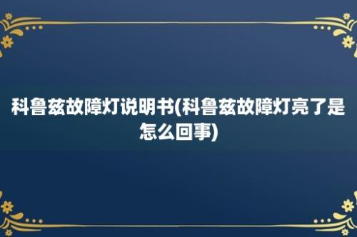 科鲁兹故障灯说明书(科鲁兹故障灯亮了是怎么回事)