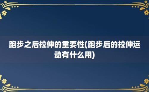 跑步之后拉伸的重要性(跑步后的拉伸运动有什么用)