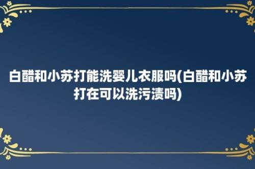 白醋和小苏打能洗婴儿衣服吗(白醋和小苏打在可以洗污渍吗)