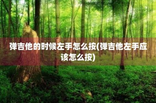 弹吉他的时候左手怎么按(弹吉他左手应该怎么按)