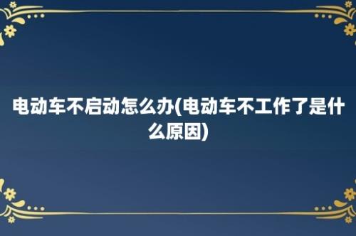 电动车不启动怎么办(电动车不工作了是什么原因)