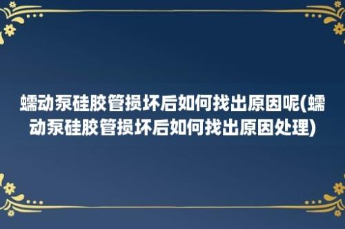 蠕动泵硅胶管损坏后如何找出原因呢(蠕动泵硅胶管损坏后如何找出原因处理)