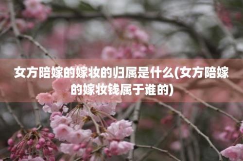 女方陪嫁的嫁妆的归属是什么(女方陪嫁的嫁妆钱属于谁的)