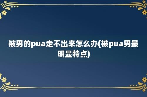 被男的pua走不出来怎么办(被pua男最明显特点)