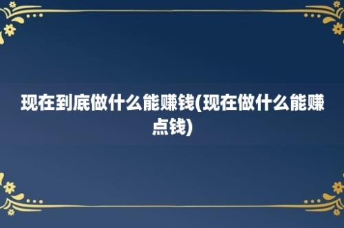 现在到底做什么能赚钱(现在做什么能赚点钱)