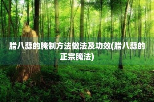 腊八蒜的腌制方法做法及功效(腊八蒜的正宗腌法)