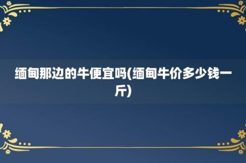 缅甸那边的牛便宜吗(缅甸牛价多少钱一斤)