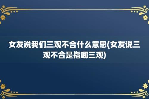 女友说我们三观不合什么意思(女友说三观不合是指哪三观)