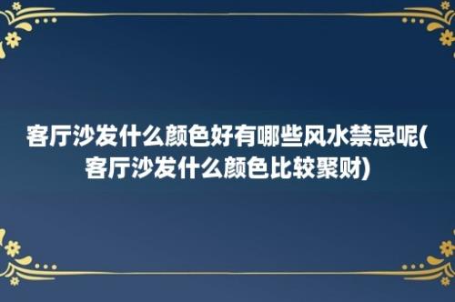 客厅沙发什么颜色好有哪些风水禁忌呢(客厅沙发什么颜色比较聚财)