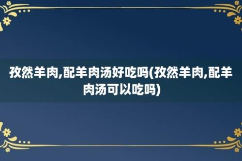 孜然羊肉,配羊肉汤好吃吗(孜然羊肉,配羊肉汤可以吃吗)