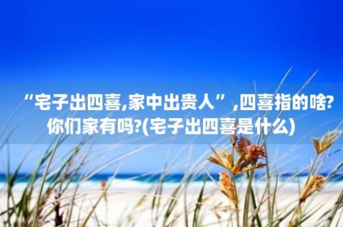 “宅子出四喜,家中出贵人”,四喜指的啥?你们家有吗?(宅子出四喜是什么)