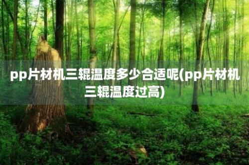 pp片材机三辊温度多少合适呢(pp片材机三辊温度过高)