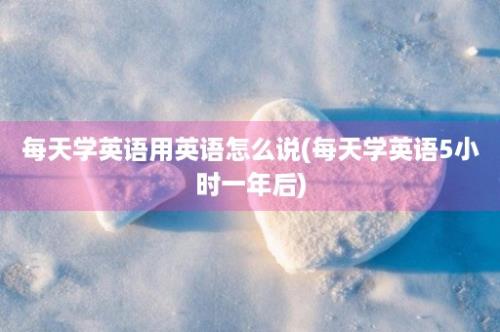 每天学英语用英语怎么说(每天学英语5小时一年后)