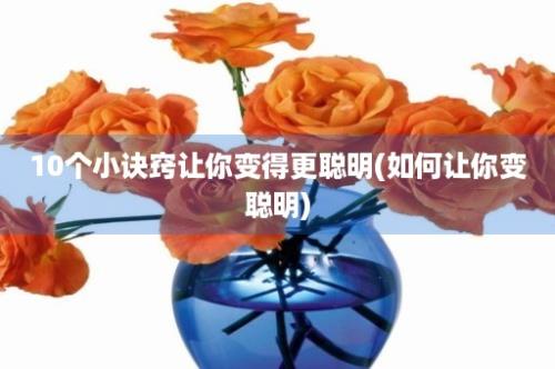 10个小诀窍让你变得更聪明(如何让你变聪明)