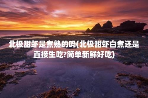 北极甜虾是煮熟的吗(北极甜虾白煮还是直接生吃?简单新鲜好吃)