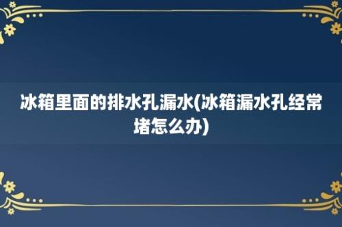 冰箱里面的排水孔漏水(冰箱漏水孔经常堵怎么办)