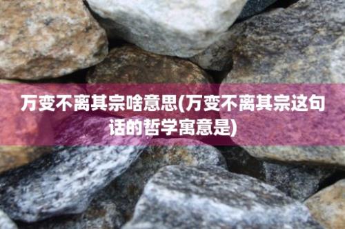 万变不离其宗啥意思(万变不离其宗这句话的哲学寓意是)