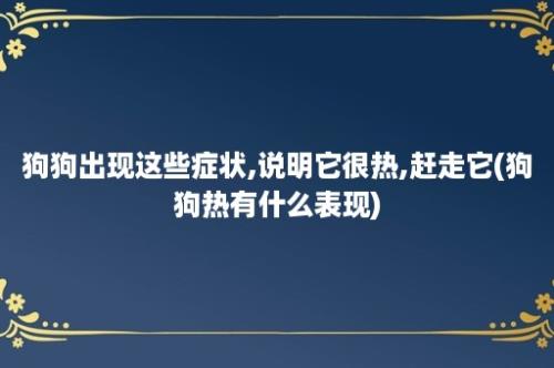 狗狗出现这些症状,说明它很热,赶走它(狗狗热有什么表现)