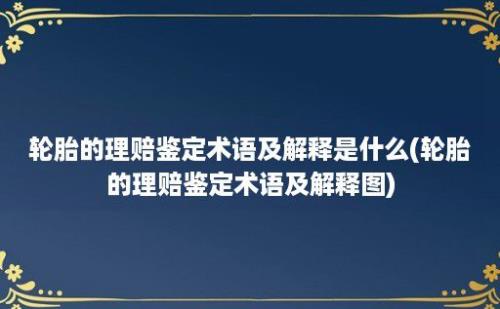 轮胎的理赔鉴定术语及解释是什么(轮胎的理赔鉴定术语及解释图)