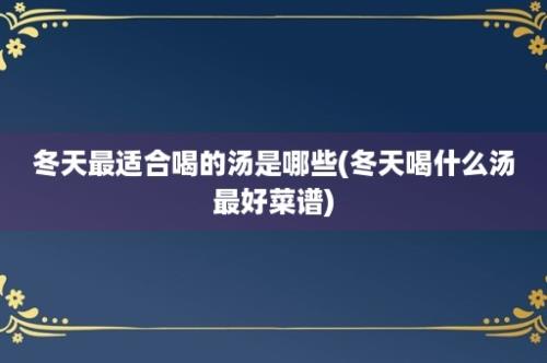 冬天最适合喝的汤是哪些(冬天喝什么汤最好菜谱)