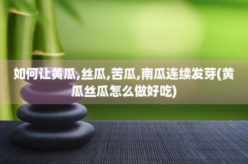 如何让黄瓜,丝瓜,苦瓜,南瓜连续发芽(黄瓜丝瓜怎么做好吃)