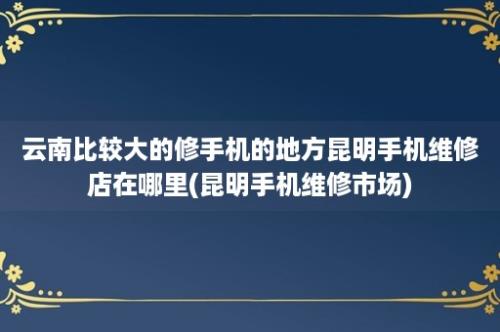 云南比较大的修手机的地方昆明手机维修店在哪里(昆明手机维修市场)