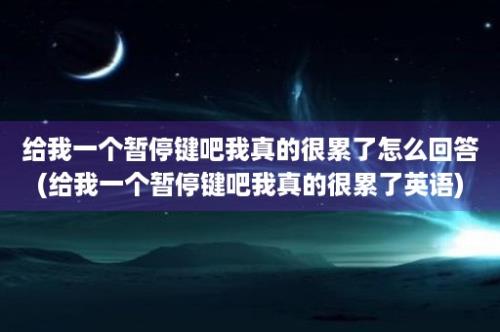 给我一个暂停键吧我真的很累了怎么回答(给我一个暂停键吧我真的很累了英语)