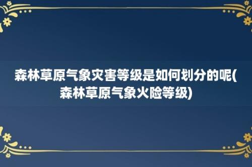 森林草原气象灾害等级是如何划分的呢(森林草原气象火险等级)