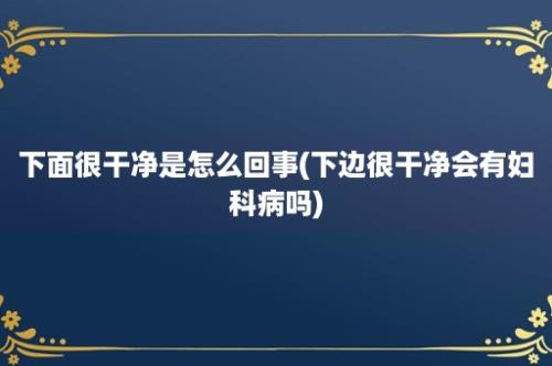 下面很干净是怎么回事(下边很干净会有妇科病吗)