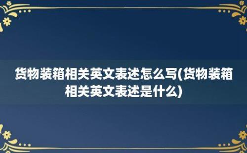 货物装箱相关英文表述怎么写(货物装箱相关英文表述是什么)