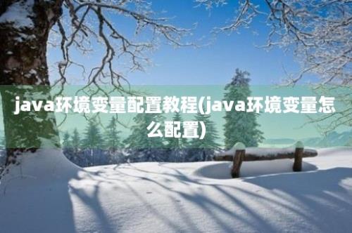 java环境变量配置教程(java环境变量怎么配置)