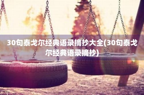 30句泰戈尔经典语录摘抄大全(30句泰戈尔经典语录摘抄)