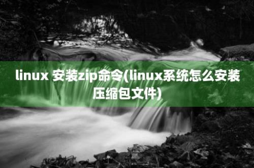 linux 安装zip命令(linux系统怎么安装压缩包文件)