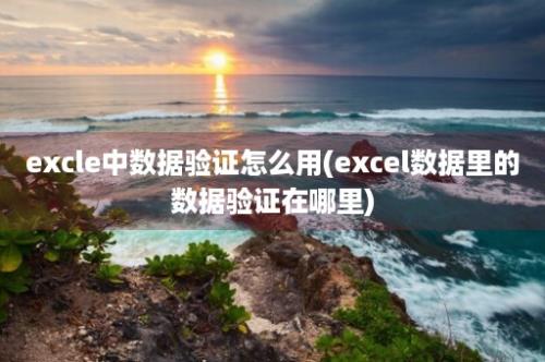 excle中数据验证怎么用(excel数据里的数据验证在哪里)