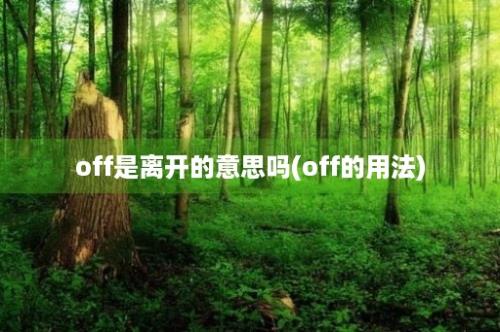 off是离开的意思吗(off的用法)