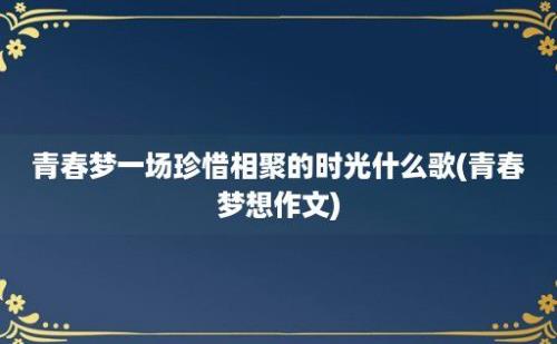 青春梦一场珍惜相聚的时光什么歌(青春梦想作文)