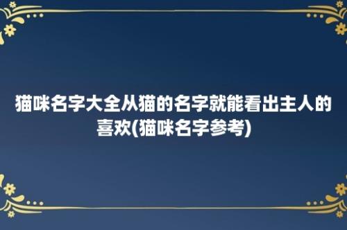 猫咪名字大全从猫的名字就能看出主人的喜欢(猫咪名字参考)