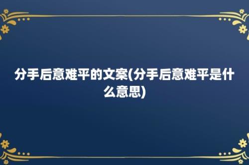 分手后意难平的文案(分手后意难平是什么意思)