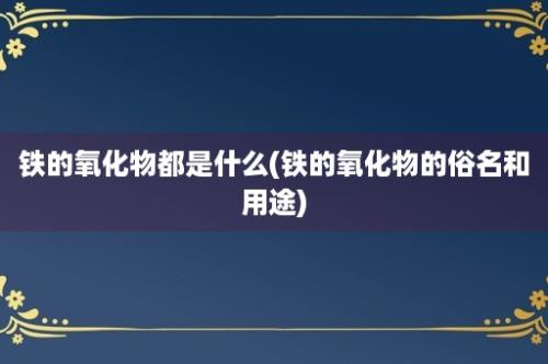 铁的氧化物都是什么(铁的氧化物的俗名和用途)