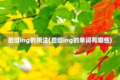 后缀ing的用法(后缀ing的单词有哪些)