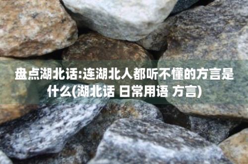 盘点湖北话:连湖北人都听不懂的方言是什么(湖北话 日常用语 方言)