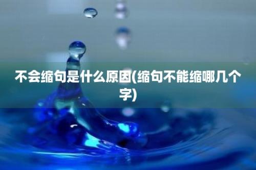 不会缩句是什么原因(缩句不能缩哪几个字)