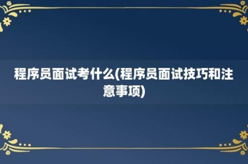 程序员面试考什么(程序员面试技巧和注意事项)