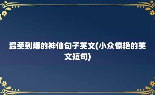 温柔到爆的神仙句子英文(小众惊艳的英文短句)